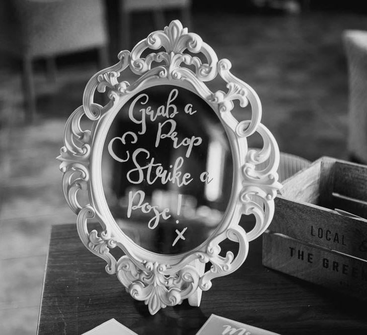 Mirror Wedding Sign | | Cooling Castle Barn Wedding | Michelle Cordner Photography