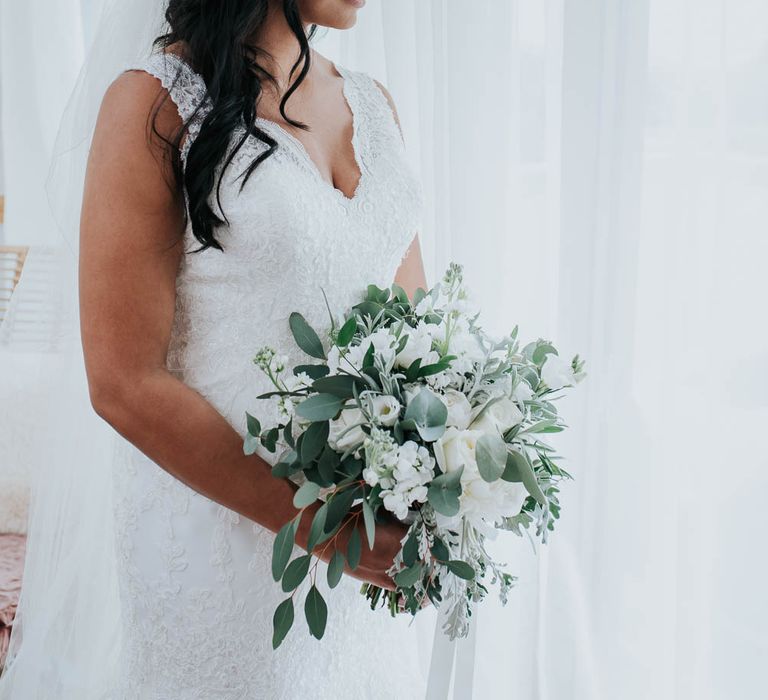 Bride in Mori Lee Wedding Dress | Cooling Castle Barn Wedding | Michelle Cordner Photography