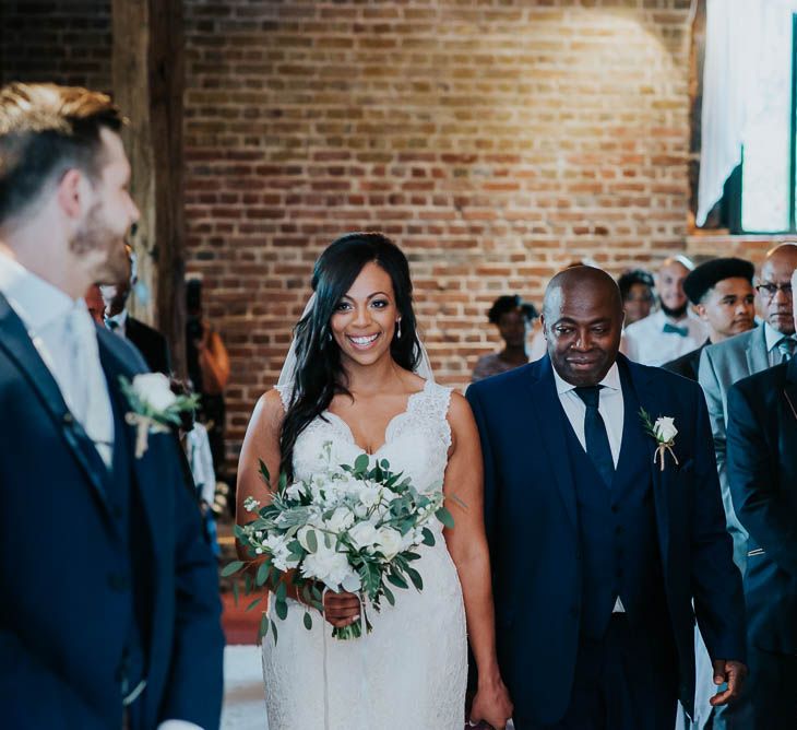 Wedding Ceremony | Bride in Mori Lee Gown | Cooling Castle Barn Wedding | Michelle Cordner Photography