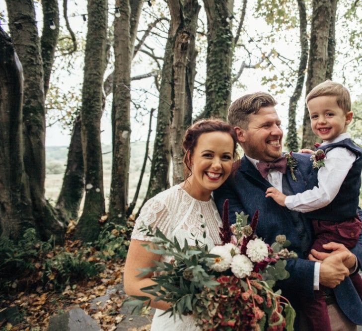 Family | Bride in Leora Watters Wtoo Gown | Groom in Ted Baker Chinos & Reiss Waistcoat & Blazer | Bohemian Tipi Wedding Weekend at Fforest, Wales | Naomi Jane Photography