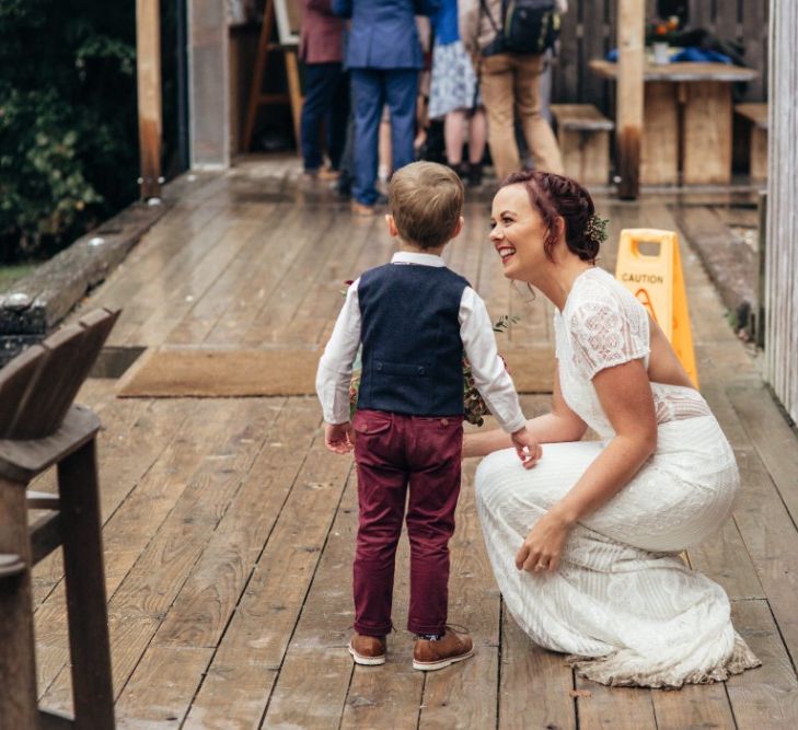 Mother & Son | Bride in Watters Wtoo Lenora Gown | Bohemian Tipi Wedding Weekend at Fforest, Wales | Naomi Jane Photography