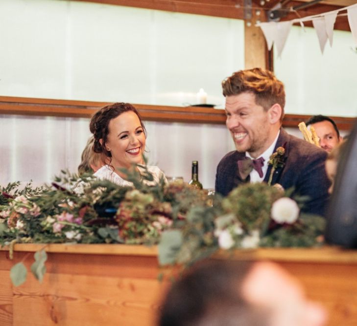 Speeches | Bride in Watters Wtoo Lenora Gown | Groom in Ted baker & Reiss | Bohemian Tipi Wedding Weekend at Fforest, Wales | Naomi Jane Photography