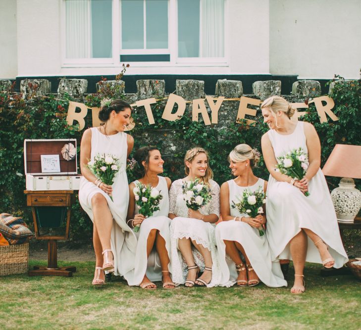 Bridesmaids in White