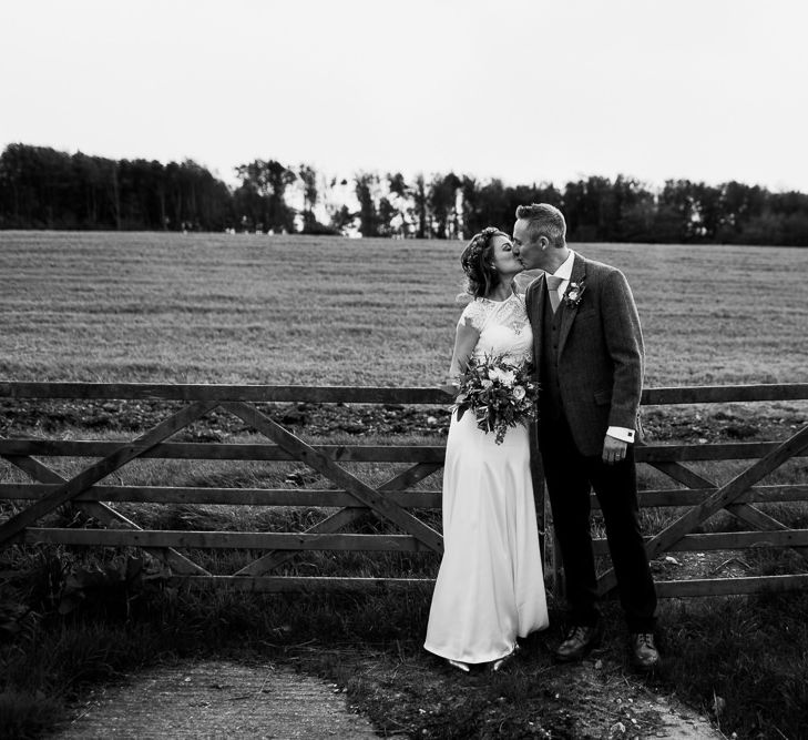 Bride in Catherine Deane Separates | Groom in Harris Tweed | Country Wedding at Gorwell Farm, Dorset | Steph Newton Photography