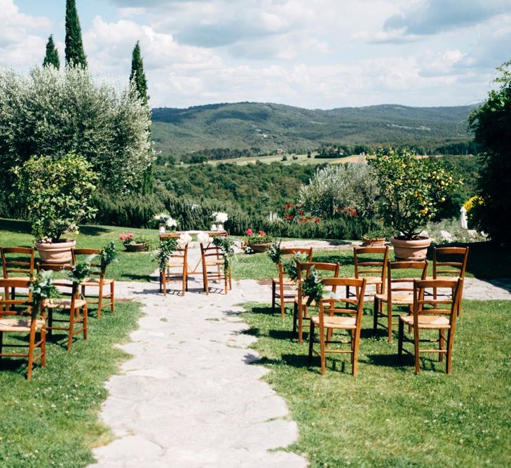 Aisle & Altar | Outdoor Intimate Wedding at Casa Cornacchi in Tuscany, Italy | Dale Weeks Photography