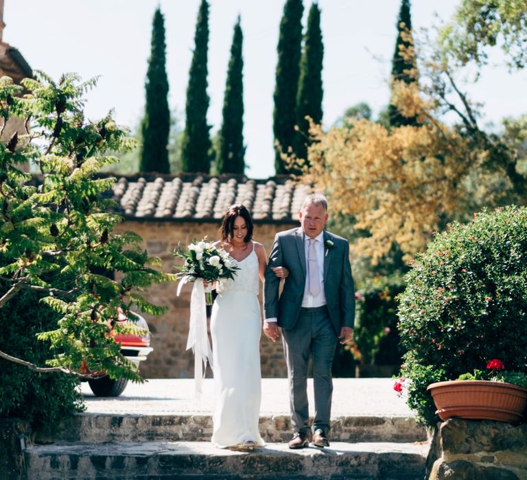 Real Bride in Sarah Seven Wedding Dress | Outdoor Intimate Wedding at Casa Cornacchi in Tuscany, Italy | Dale Weeks Photography