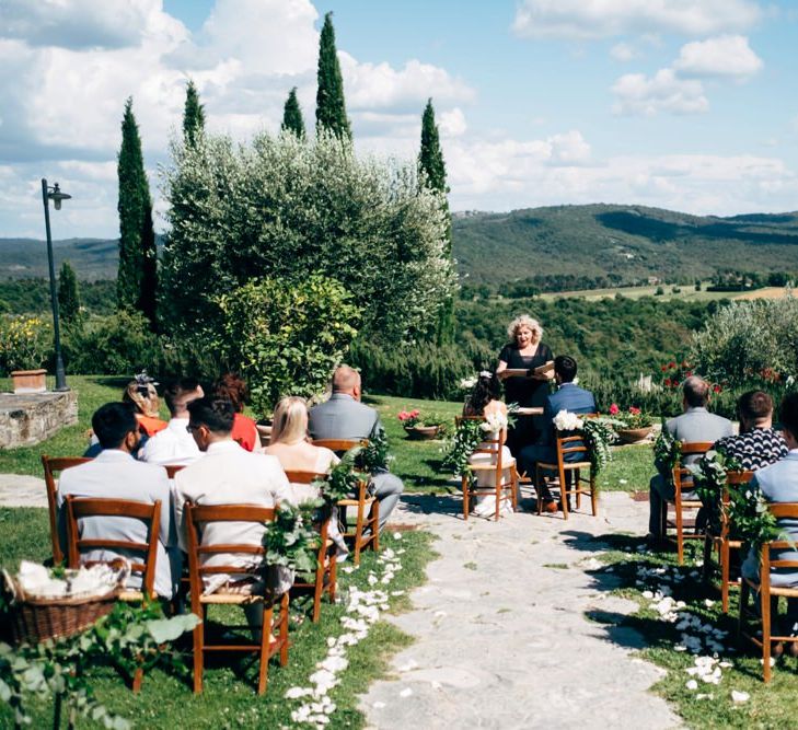 Wedding Ceremony | Outdoor Intimate Wedding at Casa Cornacchi in Tuscany, Italy | Dale Weeks Photography