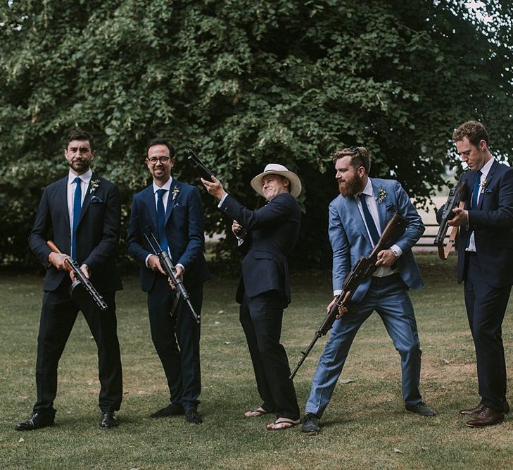 Groomsmen | Blue & White Outdoor Summer Wedding at Maunsel House, Somerset | Maureen Du Preez Photography