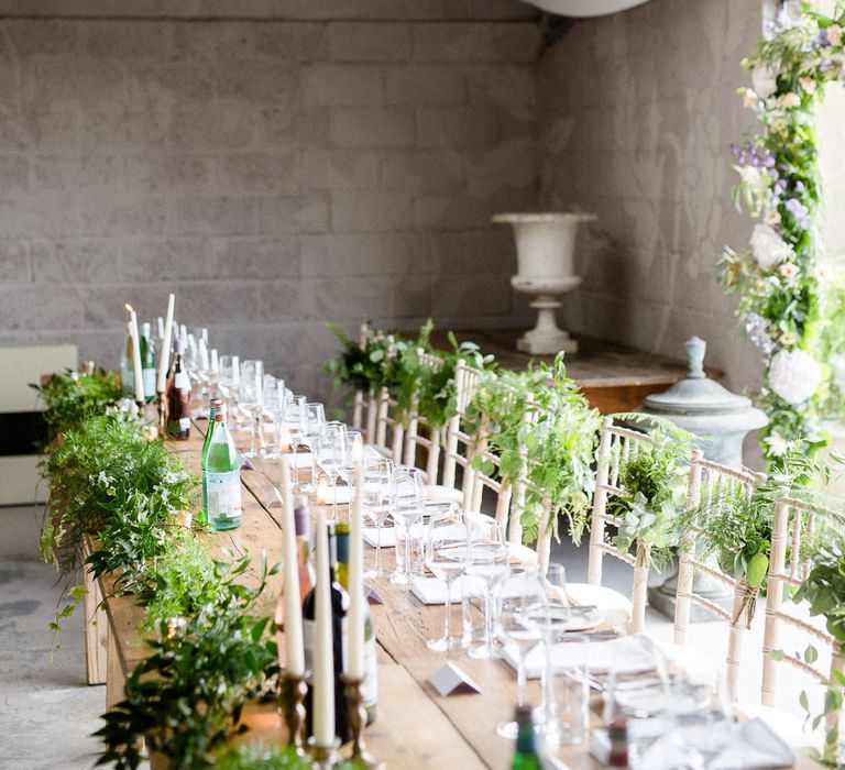 Yolan Cris Bride For A Stylish Boho Wedding At Axnoller Dorset Floral Arch Jennifer Poynter With Images From Lydia Stamps Photography