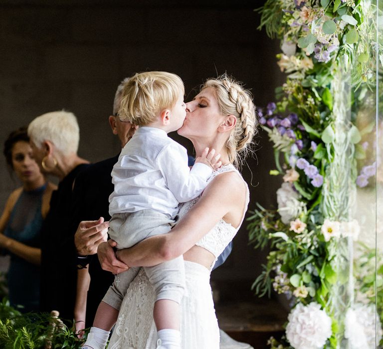 Yolan Cris Bride For A Stylish Boho Wedding At Axnoller Dorset Floral Arch Jennifer Poynter With Images From Lydia Stamps Photography