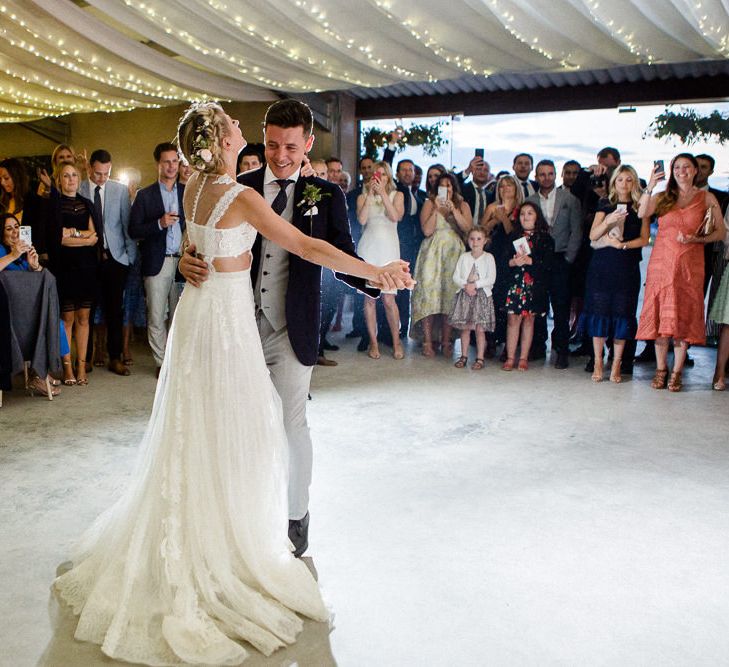 Yolan Cris Bride For A Stylish Boho Wedding At Axnoller Dorset Floral Arch Jennifer Poynter With Images From Lydia Stamps Photography