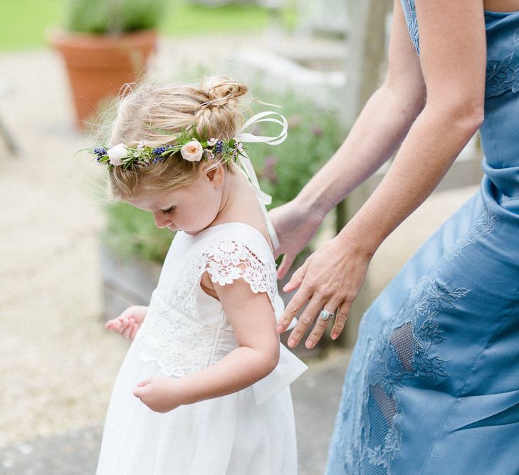 Flower Girl In White Dress // Yolan Cris Bride For A Stylish Boho Wedding At Axnoller Dorset Floral Arch Jennifer Poynter With Images From Lydia Stamps Photography