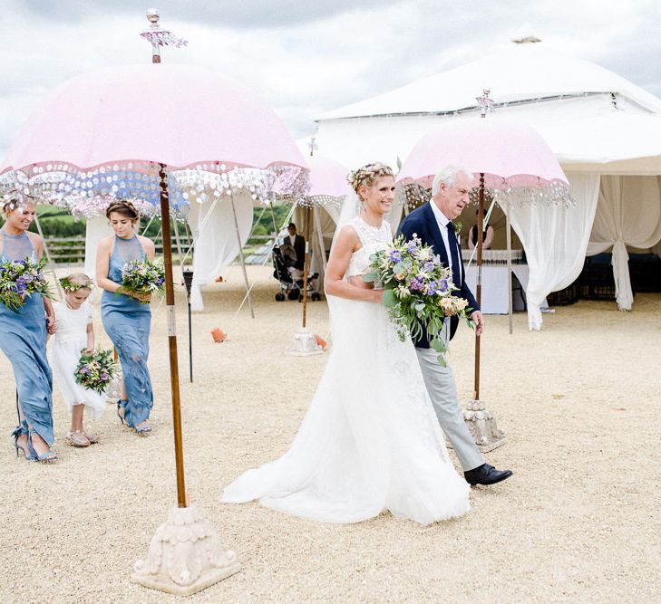 Yolan Cris Bride For A Stylish Boho Wedding At Axnoller Dorset Floral Arch Jennifer Poynter With Images From Lydia Stamps Photography