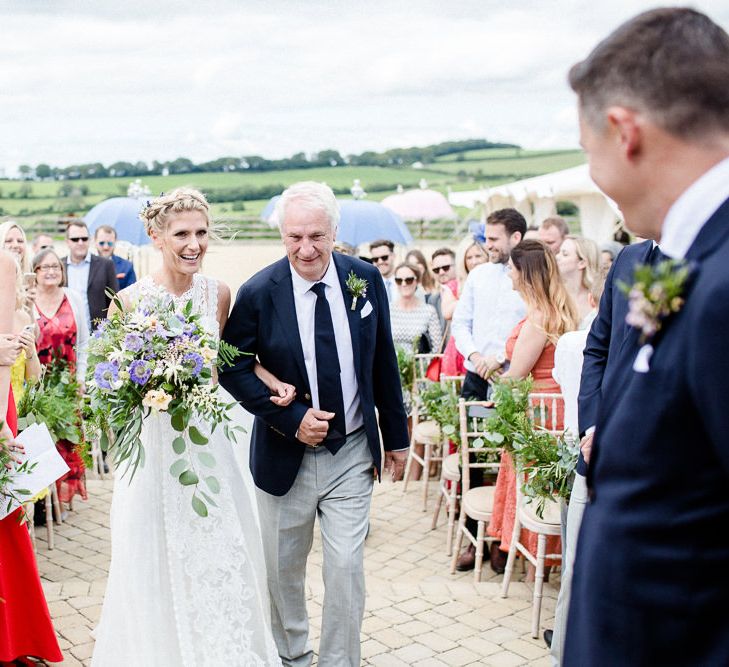 Yolan Cris Bride For A Stylish Boho Wedding At Axnoller Dorset Floral Arch Jennifer Poynter With Images From Lydia Stamps Photography