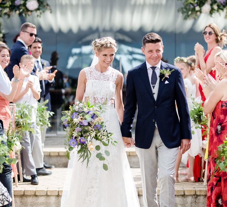 Yolan Cris Bride For A Stylish Boho Wedding At Axnoller Dorset Floral Arch Jennifer Poynter With Images From Lydia Stamps Photography