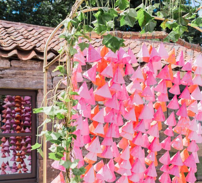 Outdoor Wedding With Bright Pink Decor