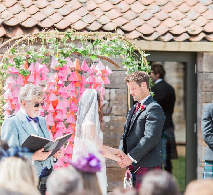 Outdoor Wedding Ceremony In Scotland At Windmill Barn