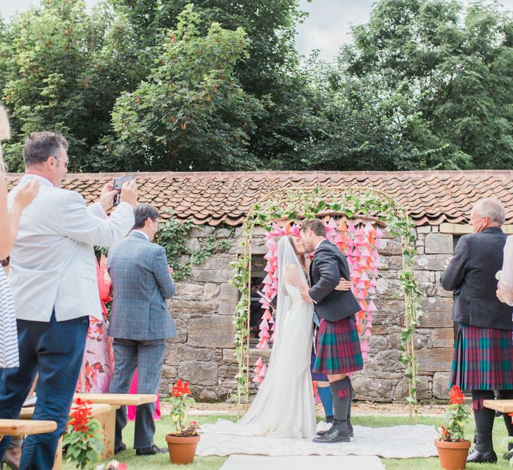 Outdoor Wedding Ceremony In Scotland At Windmill Barn