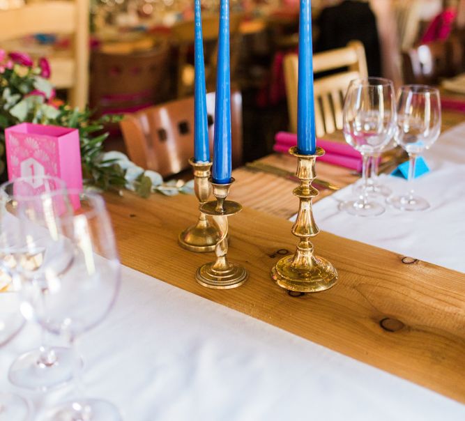 Wedding With Bright Pink & Blue Colour Scheme