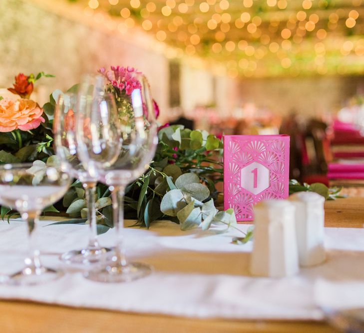 Wedding With Bright Pink & Blue Colour Scheme