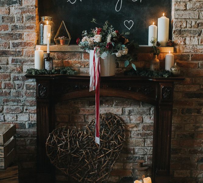 Rustic Autumn Wedding At Barmbyfields Barn With Bride In Ellis Bridal Tea Length Dress & Flowers By Number 27 Floral Design With Images From Emma Maddocks Photography