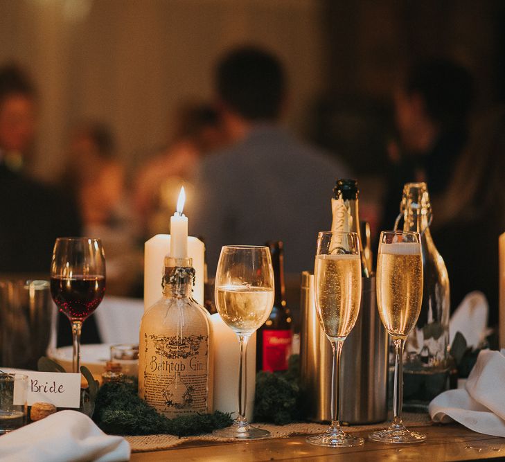 Rustic Autumn Wedding At Barmbyfields Barn With Bride In Ellis Bridal Tea Length Dress & Flowers By Number 27 Floral Design With Images From Emma Maddocks Photography