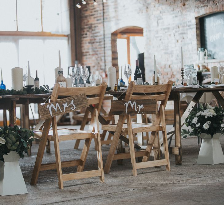 Rustic Autumn Wedding At Barmbyfields Barn With Bride In Ellis Bridal Tea Length Dress & Flowers By Number 27 Floral Design With Images From Emma Maddocks Photography