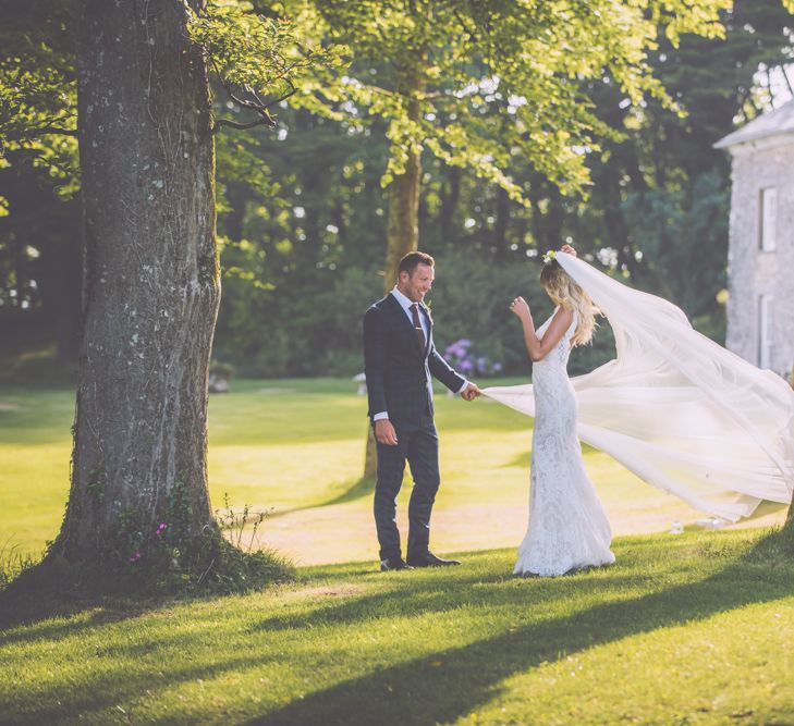 Boho Luxe Wedding Tredudwell Manor Cornwall With Flower Girls In White With Gypsophila Crowns And Images From Nick Bailey