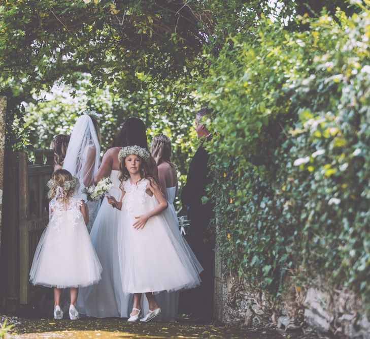 Boho Luxe Wedding Tredudwell Manor Cornwall With Flower Girls In White With Gypsophila Crowns And Images From Nick Bailey