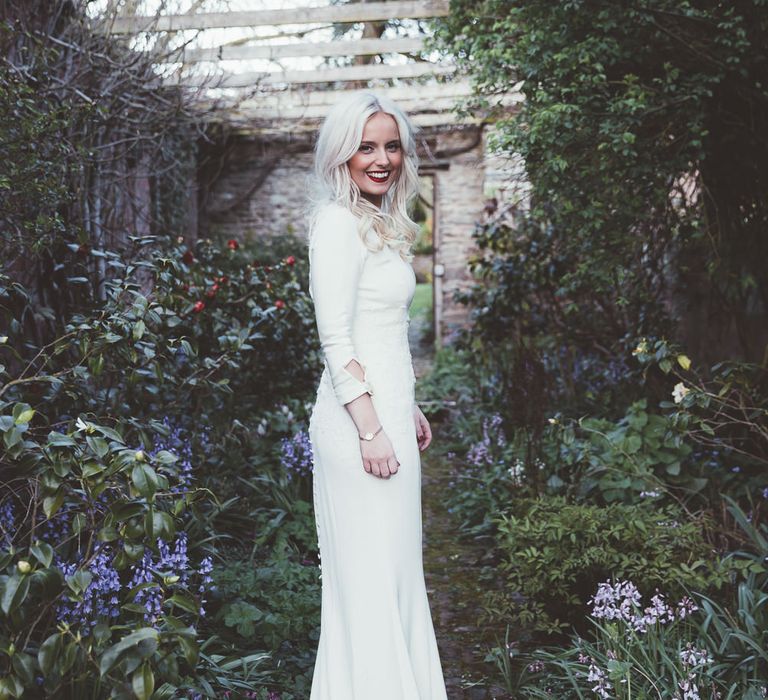 Bride in Elizabeth Stuart 'Clara' Bridal Gown