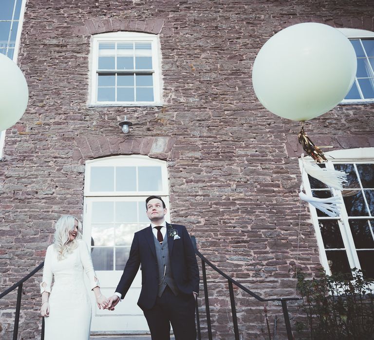 Bride & Groom Giant Balloons Portrait