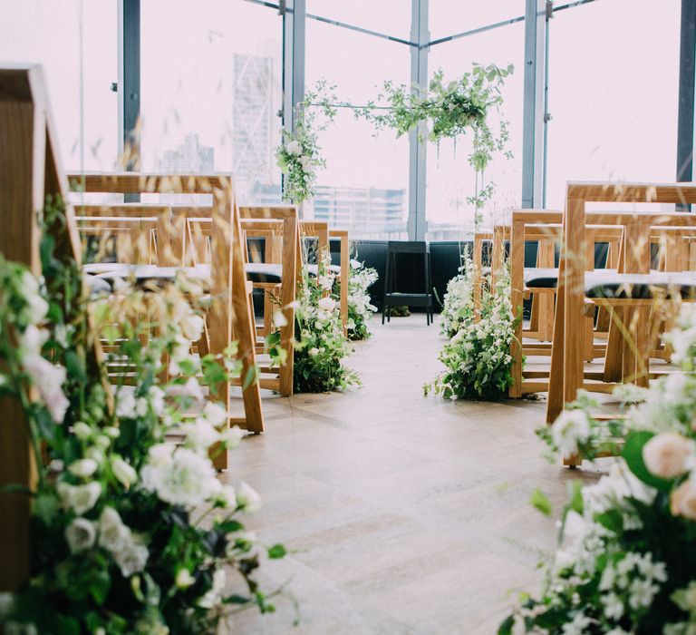 Aisle Lined With Flowers