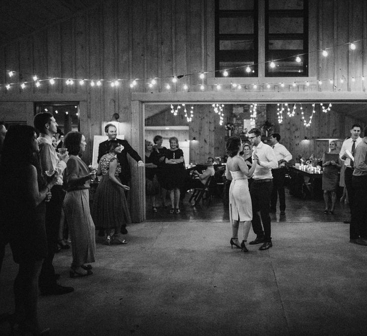 First Dance | Festoon Lights | Outdoor Wedding at Claxton Farm in Weaverville, North Carolina | Benjamin Wheeler Photography