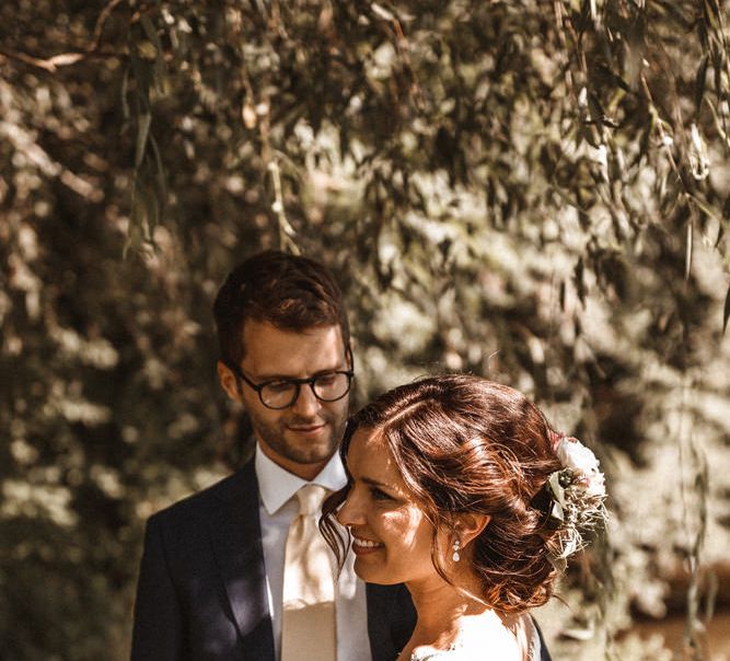 Bride in Lace Venus Bridal Gown | Groom in Ted Baker Suit | Outdoor Wedding at Claxton Farm in Weaverville, North Carolina | Benjamin Wheeler Photography