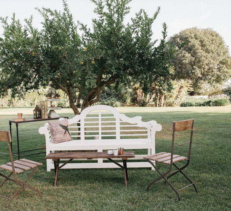 Outdoor Wedding Reception In Rome With Romantic Blush Pink & White Decor And Festoon Lights Planned By Wanderlust Wedding Images From Stefano Santucci