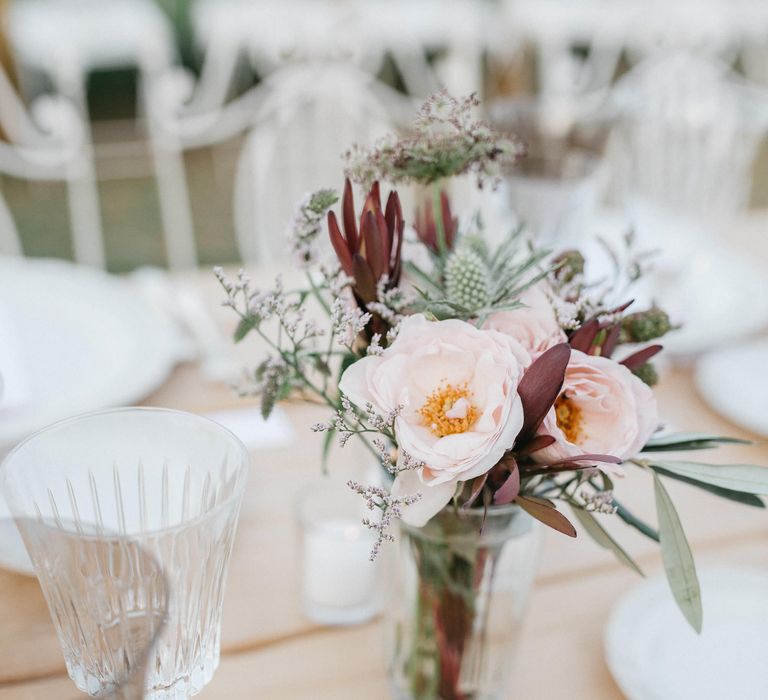 Outdoor Wedding Reception In Rome With Romantic Blush Pink & White Decor And Festoon Lights Planned By Wanderlust Wedding Images From Stefano Santucci