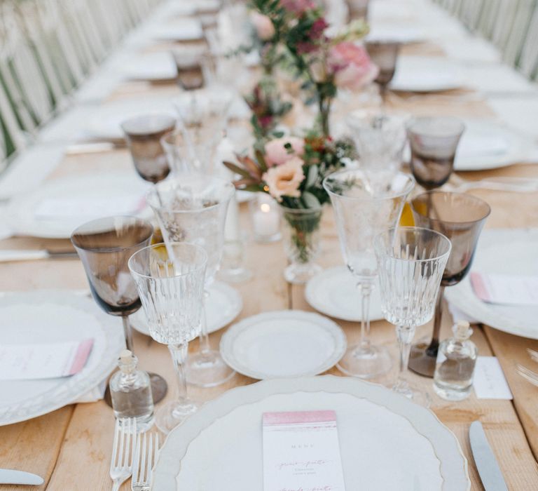 Outdoor Wedding Reception In Rome With Romantic Blush Pink & White Decor And Festoon Lights Planned By Wanderlust Wedding Images From Stefano Santucci