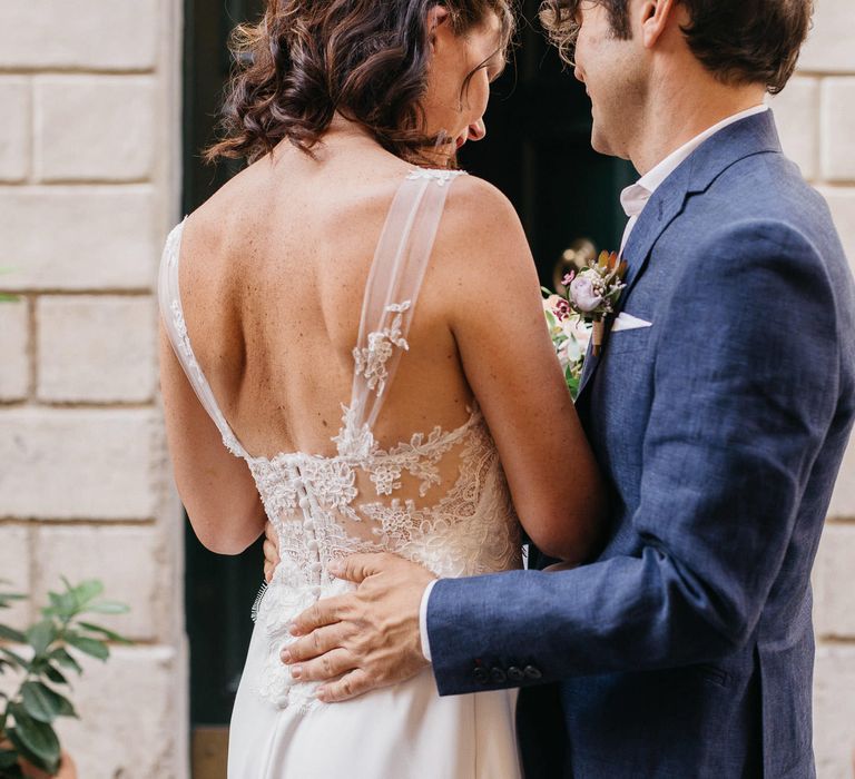 Outdoor Wedding Reception In Rome With Romantic Blush Pink & White Decor And Festoon Lights Planned By Wanderlust Wedding Images From Stefano Santucci