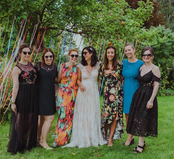 Intimate Garden Party Wedding at The Parsonage in The Cotswolds. Bride in Tatyana Merenyuk with Photography by Claudia Rose Carter.