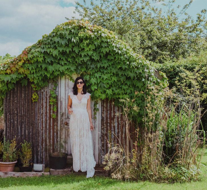 Intimate Garden Party Wedding at The Parsonage in The Cotswolds. Bride in Tatyana Merenyuk with Photography by Claudia Rose Carter.