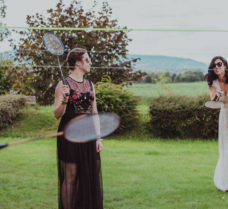 Intimate Garden Party Wedding at The Parsonage in The Cotswolds. Bride in Tatyana Merenyuk with Photography by Claudia Rose Carter.