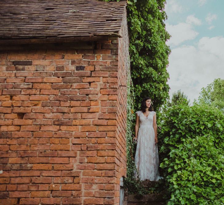 Intimate Garden Party Wedding at The Parsonage in The Cotswolds. Bride in Tatyana Merenyuk with Photography by Claudia Rose Carter.