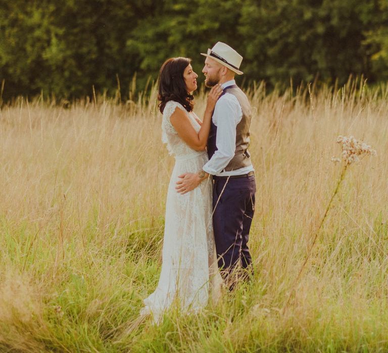 Intimate Garden Party Wedding at The Parsonage in The Cotswolds. Bride in Tatyana Merenyuk with Photography by Claudia Rose Carter.