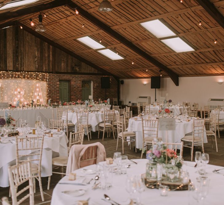 Reception | DIY decor | Owen House Wedding Barn | Cheshire | Bespoke Bridalwear | Image by Livi Edwards