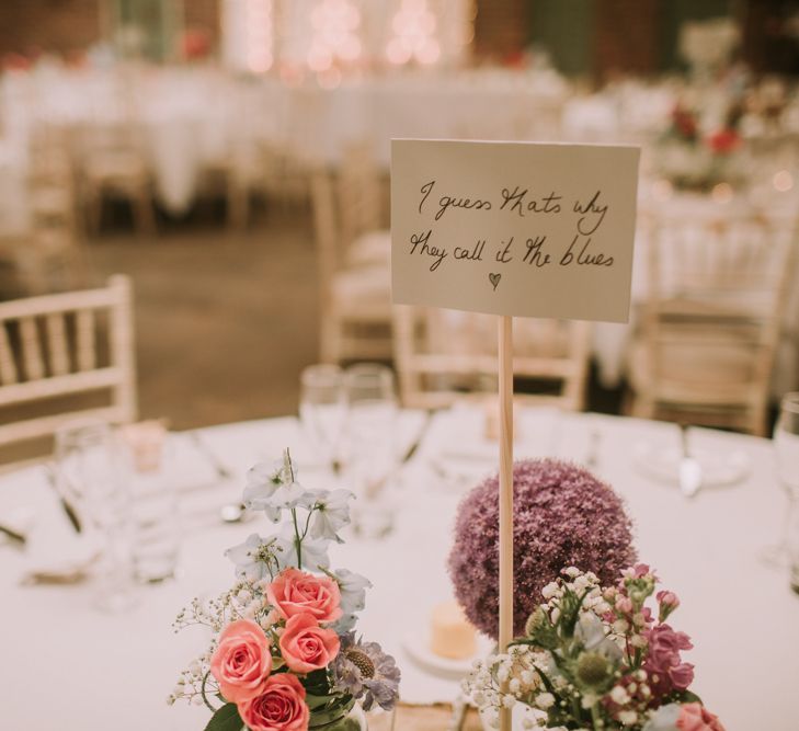 Reception | Table Decor | Owen House Wedding Barn | Cheshire | Bespoke Bridalwear | Image by Livi Edwards