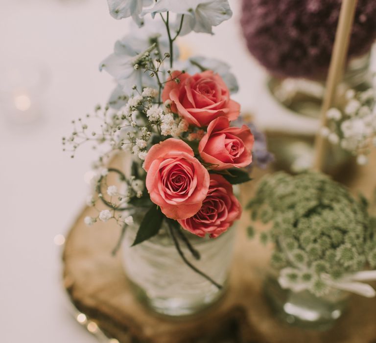 Reception | Table Decor | Owen House Wedding Barn | Cheshire | Bespoke Bridalwear | Image by Livi Edwards