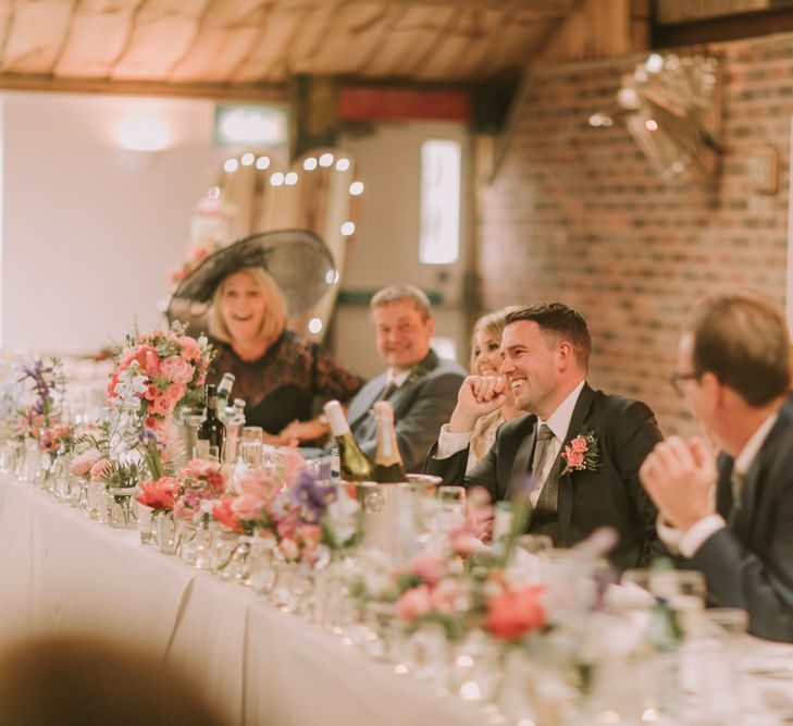 Speeches | Owen House Wedding Barn | Cheshire | Bespoke Bridalwear | Image by Livi Edwards