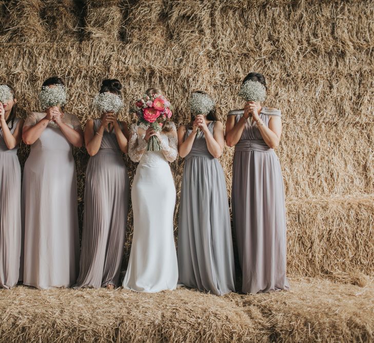 Bridesmaids | Owen House Wedding Barn | Cheshire | Bespoke Bridalwear | Image by Livi Edwards