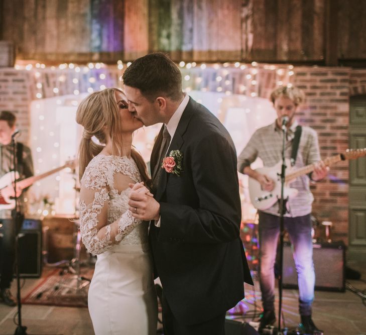 First Dance | Owen House Wedding Barn | Cheshire | Bespoke Bridalwear | Image by Livi Edwards