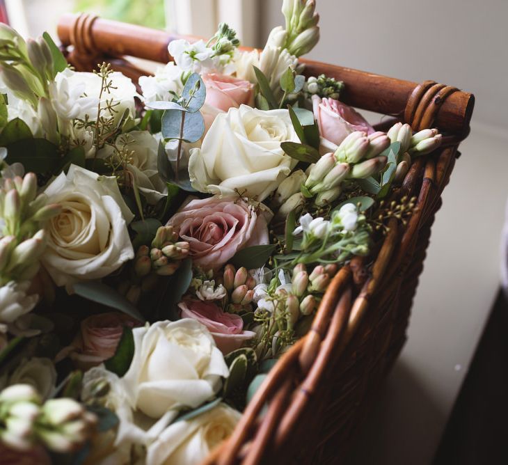 Blush Pink & White Rose Bouquets